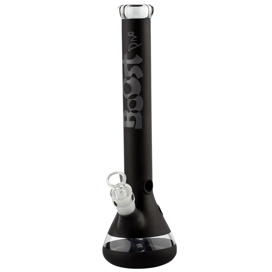 BONG BEAKER IN VETRO NERO H:45cm Ø:50mm SG:29.2mm BOOST PRO