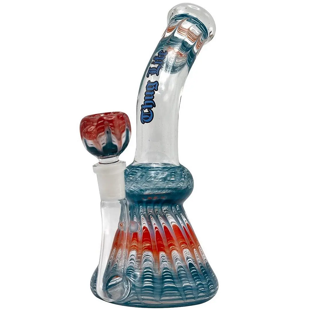 BONG BENT NECK SERIES BLU THUG LIFE H 21cm