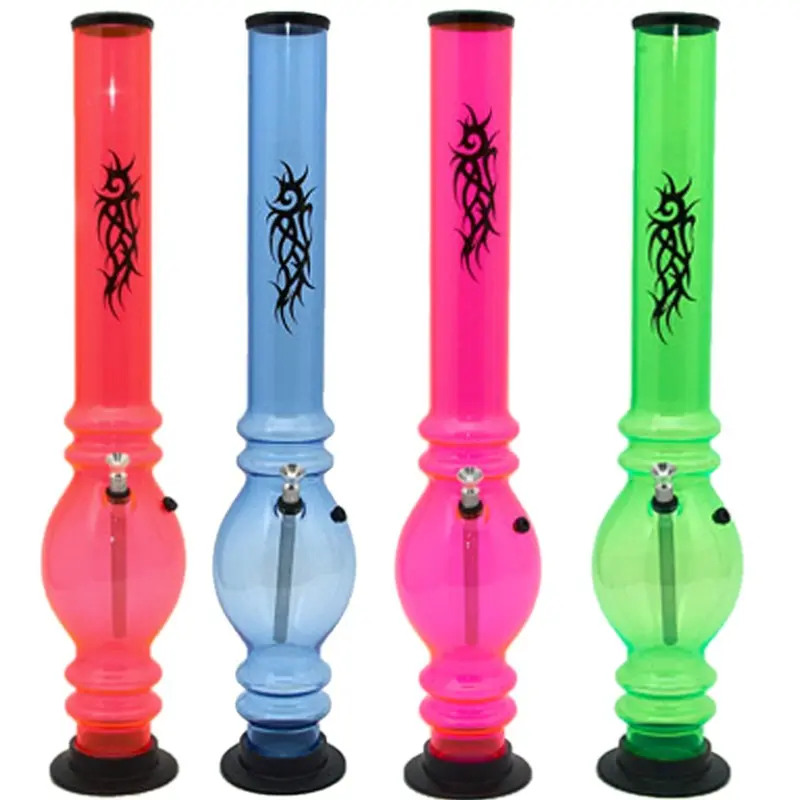 BONG IN ACRILICO TATTOO FLUOR Ø 5cm H 50,5 cm