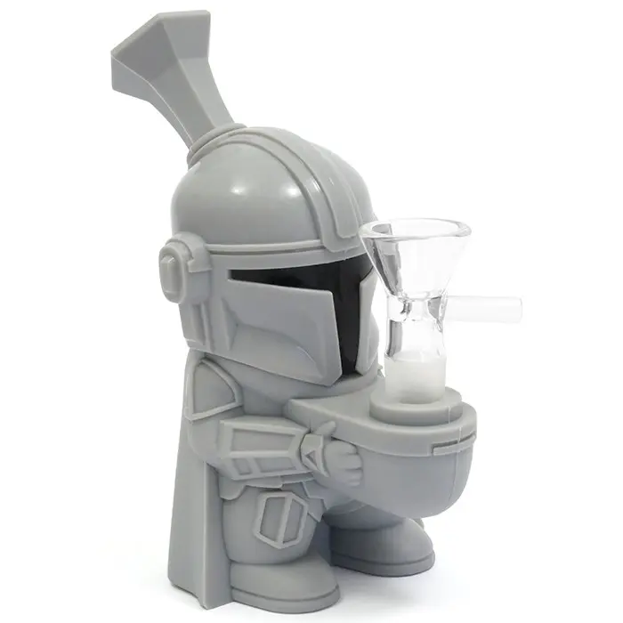 BONG IN SILICONE THE MANDALORIAN CON BRACIERE IN VETRO