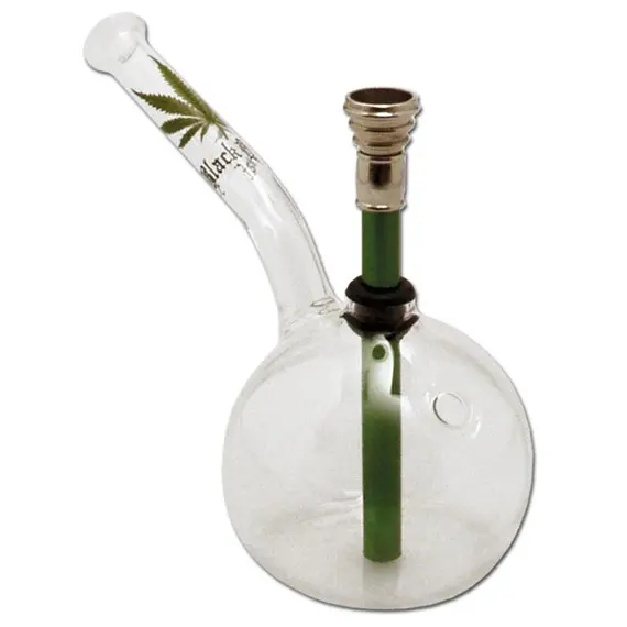 BONG IN VETRO CON CHILLUM IN METALLO 17cm