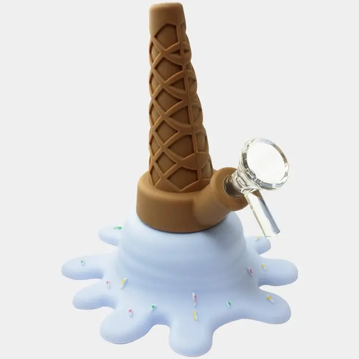 BONG IN VETRO E SILICONE ICE CREAM BLUE 14,5cm