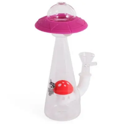 BONG IN VETRO E SILICONE UFO 18 cm (Glow) POPPINS LAB