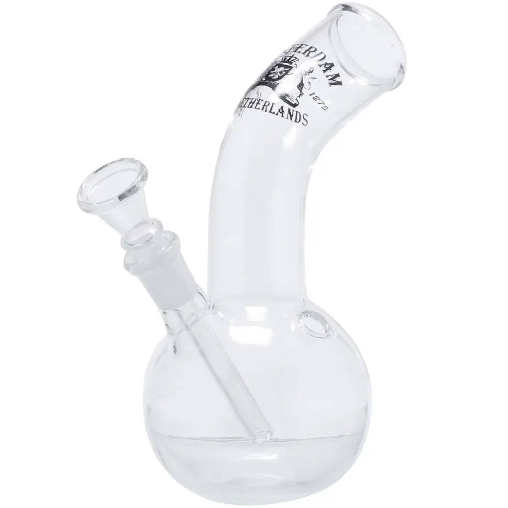 BONG IN VETRO H:18cm Ø:36mm Attacco:14.5mm AMSTERDAM