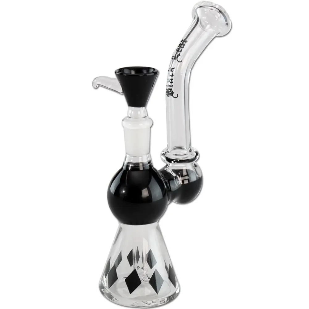 BONG IN VETRO HOLE DIFFUSER RHOMB BLACK LEAF 