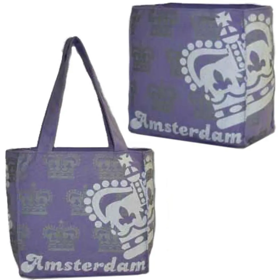 BORSA CANVAS CROWN VIOLA PICCOLA AMSTERDAM