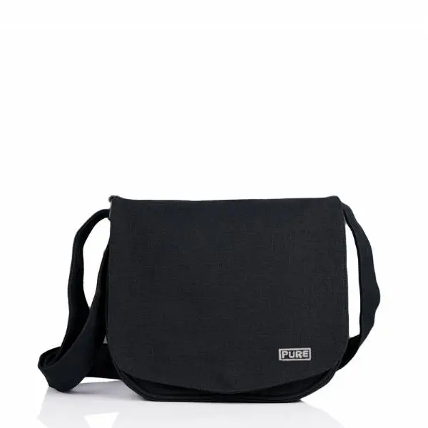 BORSA A TRACOLLA VEGAN 26x26x5 BLACK PURE