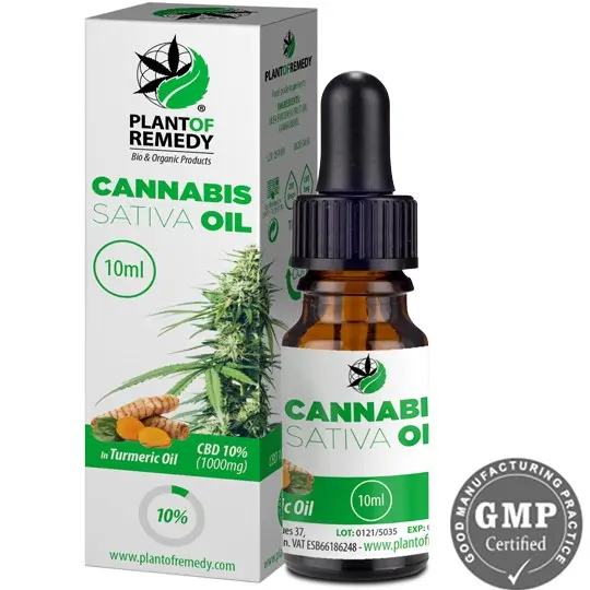 OLIO CON CBD AL 10% CON OLIO DI CURCUMA Flacone da 10ml PLANT OF REMEDY