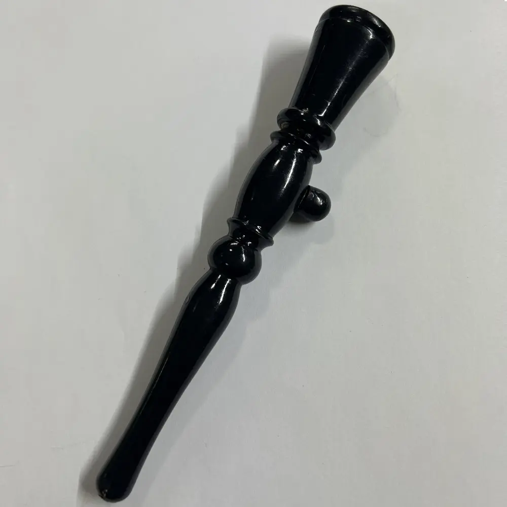 CHILLUM IN LEGNO NERO LUCIDO 18 cm