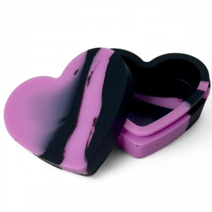 CONTENITORE IN SILICONE CUORE 17 ml NERO E VIOLA