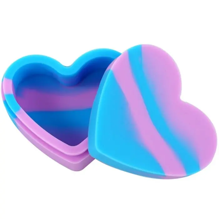 CONTENITORE IN SILICONE CUORE 17 ml VIOLA E BLU