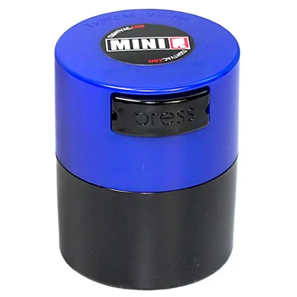 CONTENITORE MINIVAC 0,12 Litri NERO CON TAPPO BLU SCURO