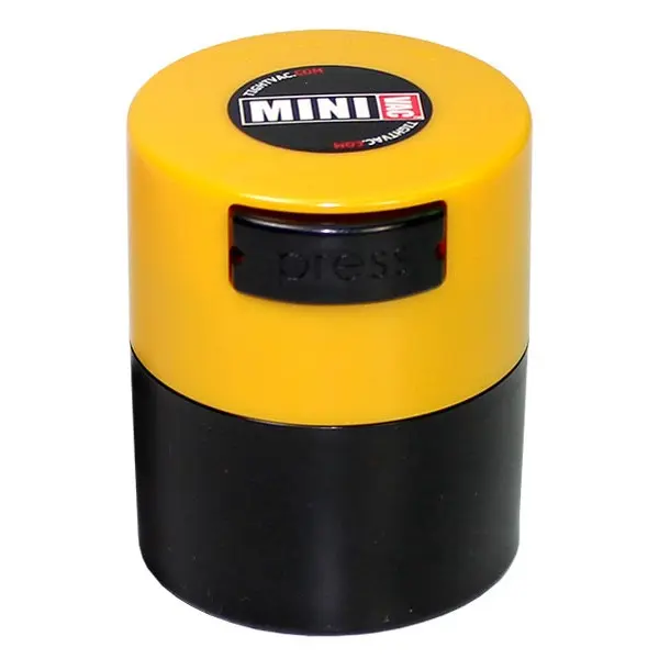 CONTENITORE MINIVAC 0,12 Litri NERO CON TAPPO GIALLO