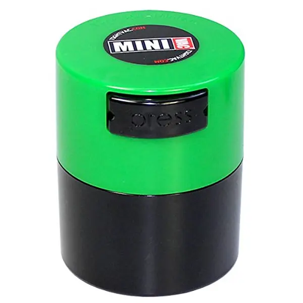 CONTENITORE MINIVAC 0,12 Litri NERO CON TAPPO VERDE CHIARO