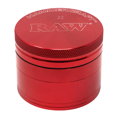 GRINDER ALLUMINIO 50 mm 4 Parti ROSSO HAMMERCRAFT X RAW