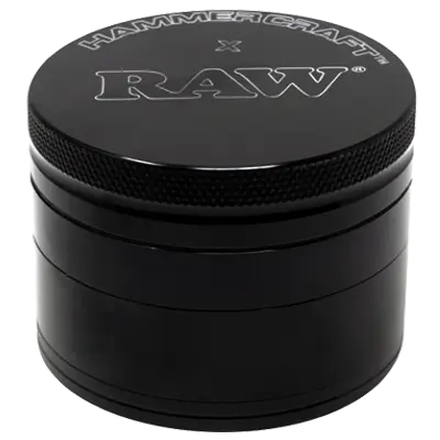 GRINDER ALLUMINIO 63 mm 4 Parti NERO HAMMERCRAFT X RAW