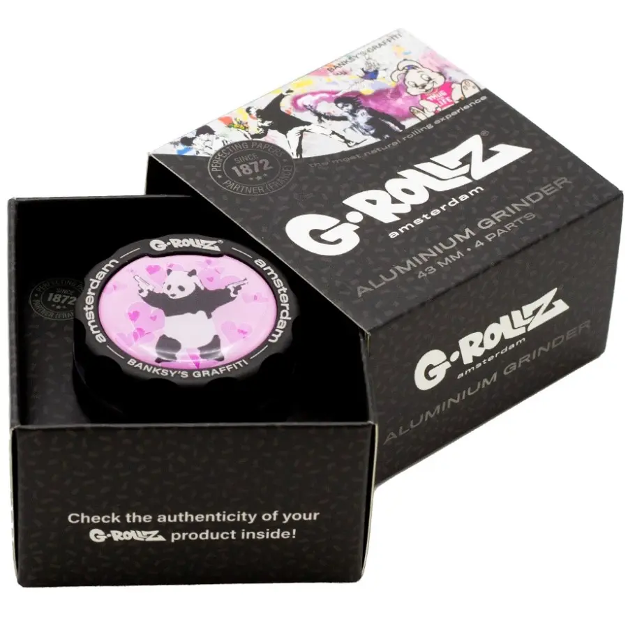 GRINDER PANDA GUNNIN BANKSY GRAFFITI Ø 43mm 4 Parti G-ROLLZ