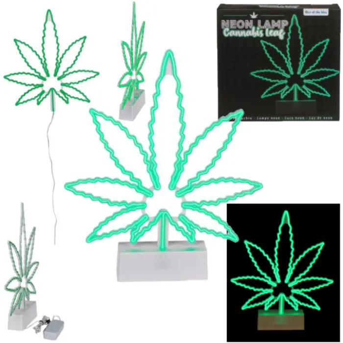 LAMPADA NEON CANNABIS LEAF 31x26cm