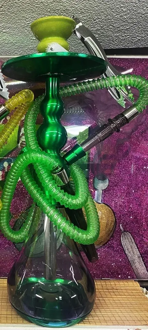 NARGHILÈ SHISHA CELESTE X3 GREEN MINT 36 cm