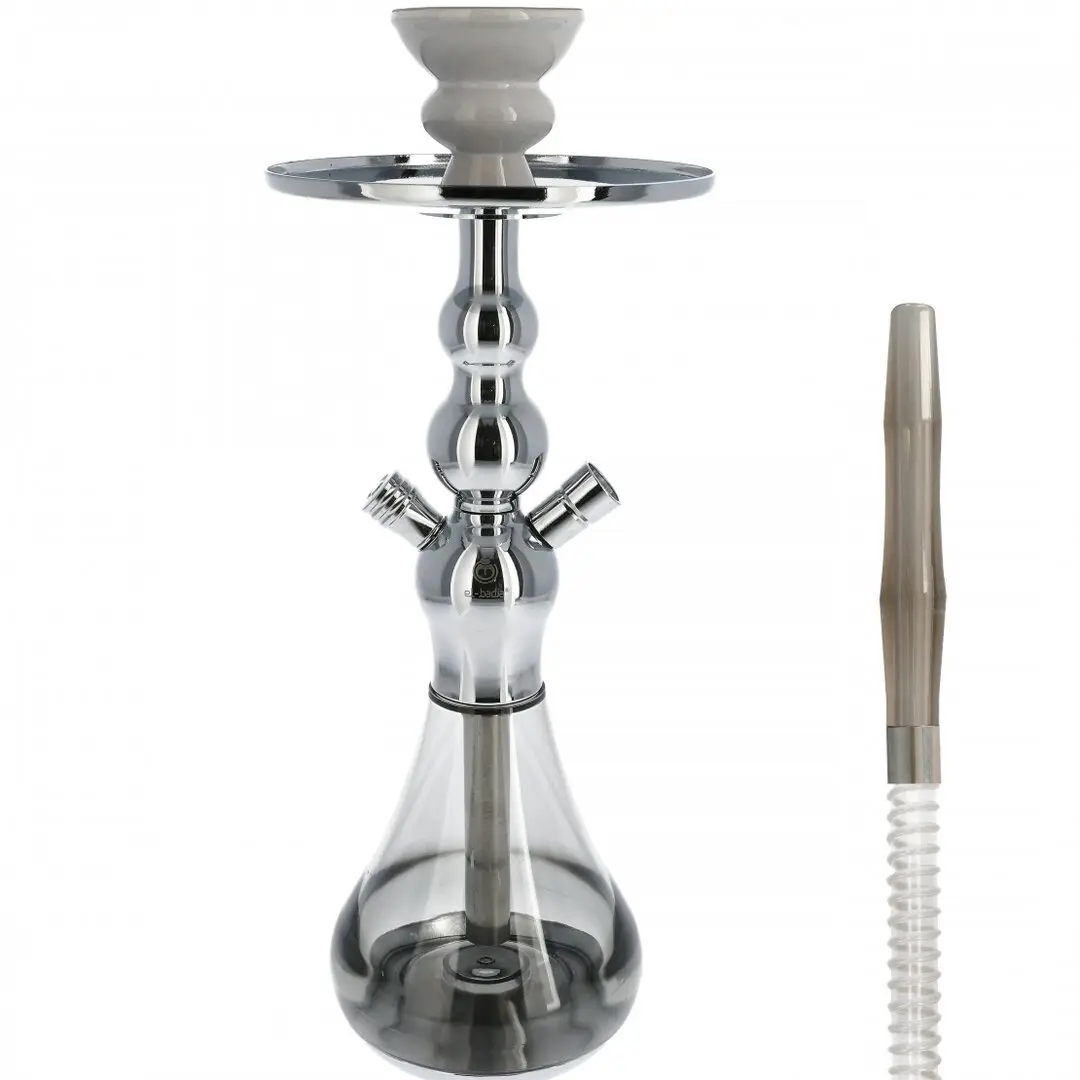 NARGHILÈ SHISHA CELESTE X3 SILVER CHROME 36 cm