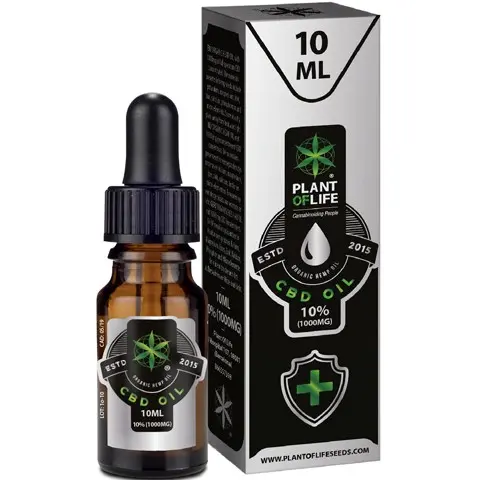 OLIO CON CBD AL 10 % Flacone da 10 ml 1000mg PLANT OF LIFE