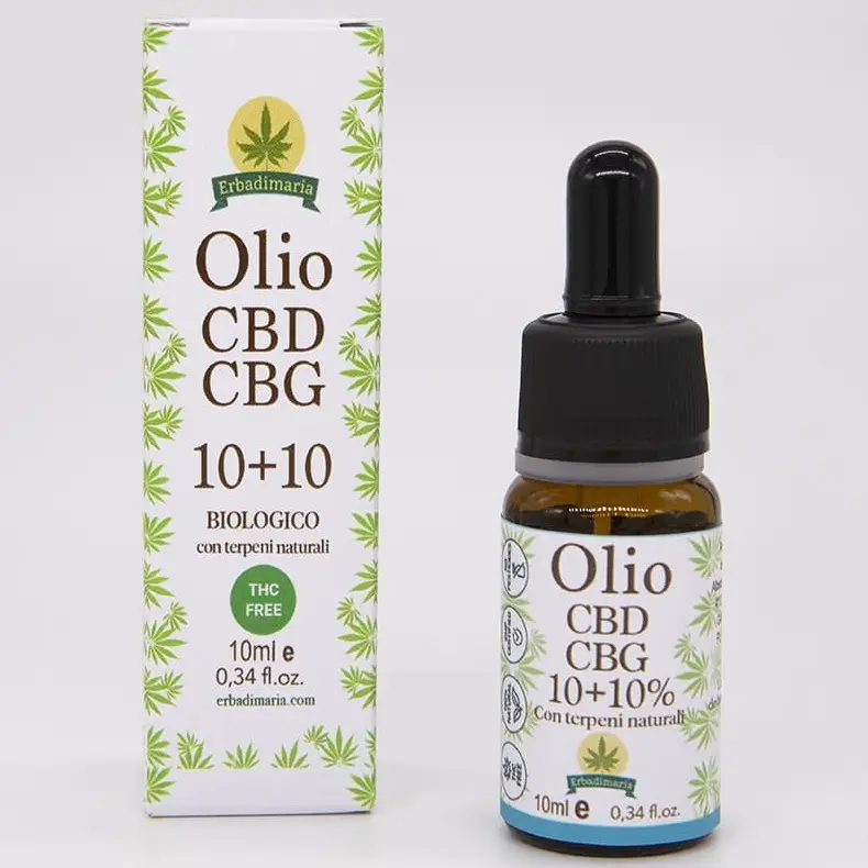 OLIO CON CBG AL 10% e CBD AL 10% Flacone da 10ml ERBA DI MARIA