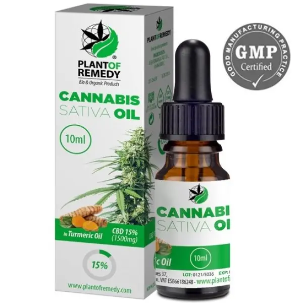 OLIO CON CBD AL 15% CON OLIO DI CURCUMA Flacone da 10ml PLANT OF REMEDY