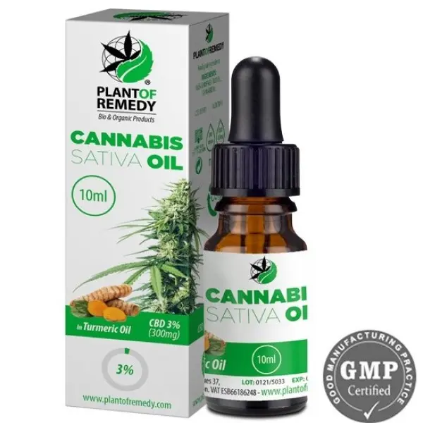 OLIO CON CBD AL  3% CON OLIO DI CURCUMA Flacone da 10ml PLANT OF REMEDY