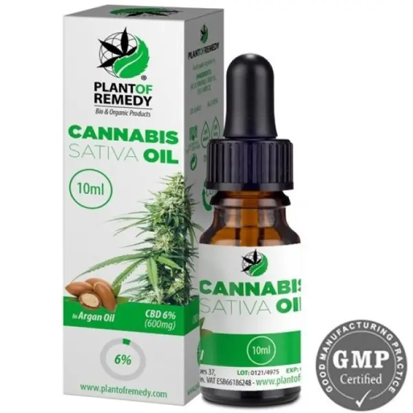 OLIO CON CBD AL  6% CON OLIO DI ARGAN Flacone da 10ml PLANT OF REMEDY