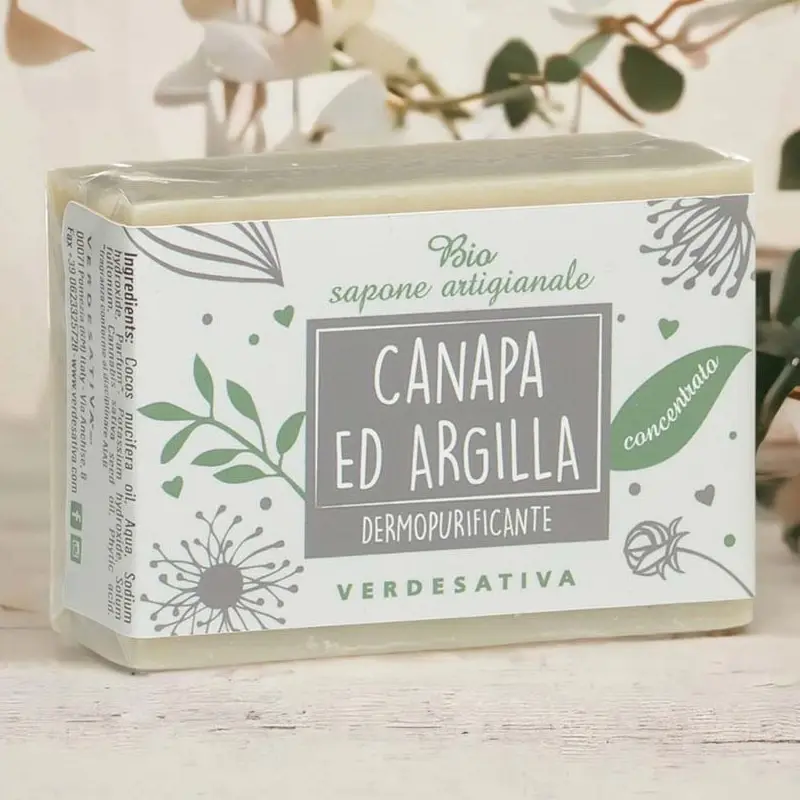 SAPONE CANAPA E ARGILLA 100g VERDESATIVA 