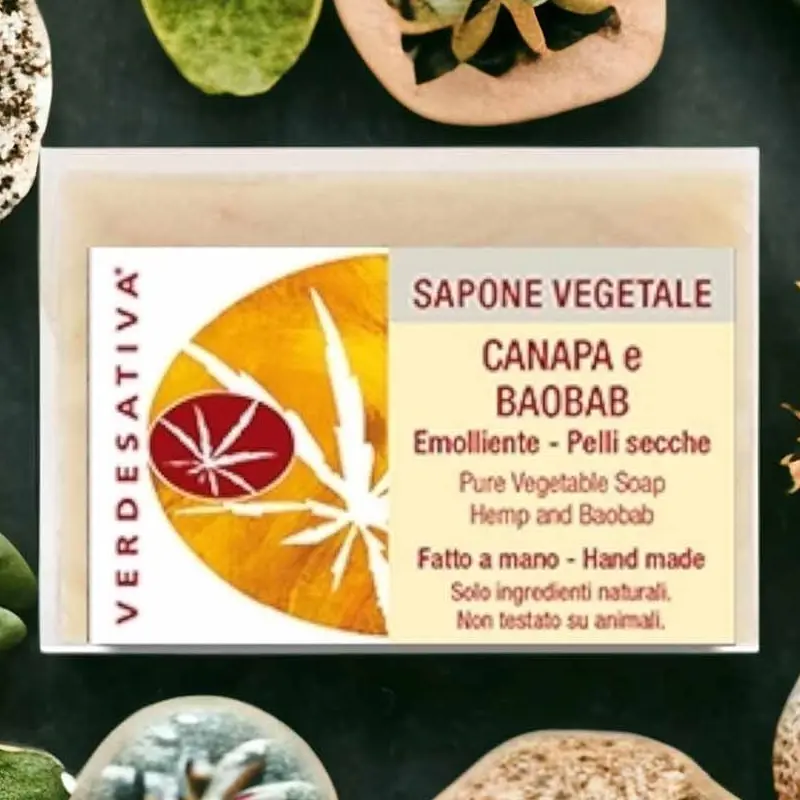 SAPONE CANAPA E BAOBAB 100g VERDESATIVA