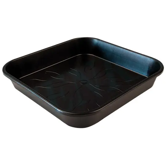 SOTTOVASO QUADRATO IN PLASTICA 14x14x2,5h cm (x VASO 2/3,5 L)