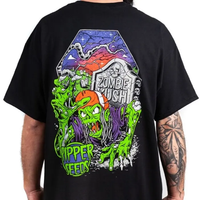 T-SHIRT ZOMBIE K NERA LOGO FULL COLOR RIPPER SEEDS