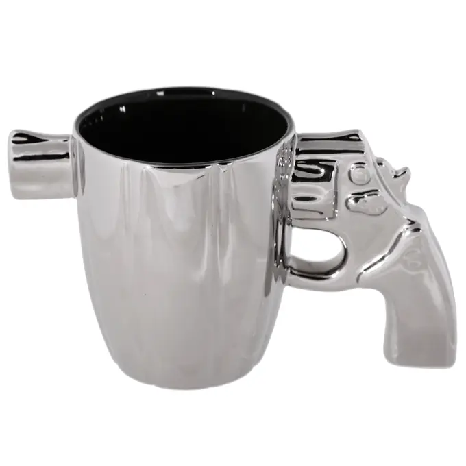 TAZZA ARGENTATA CON MANICO PISTOLA